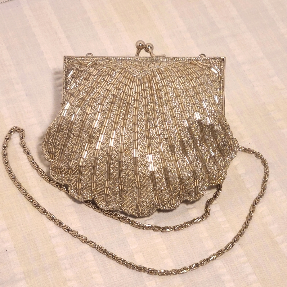 Glass Beaded Clutch Crossbody Bag